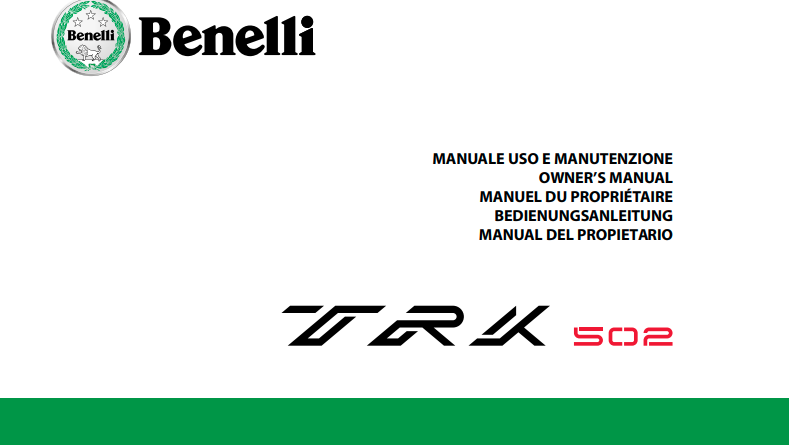 Libro mantenimento Benelli TRK 502