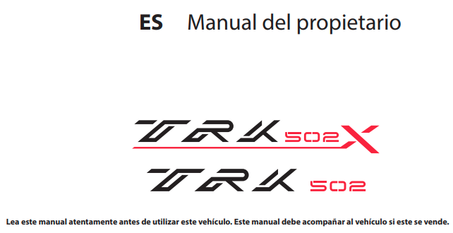 Manual propietario Benelli TRK 502